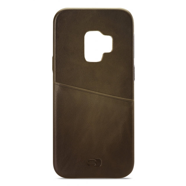 Senza Desire Leather Cover with Card Slot Samsung Galaxy S9 Burned Olive
