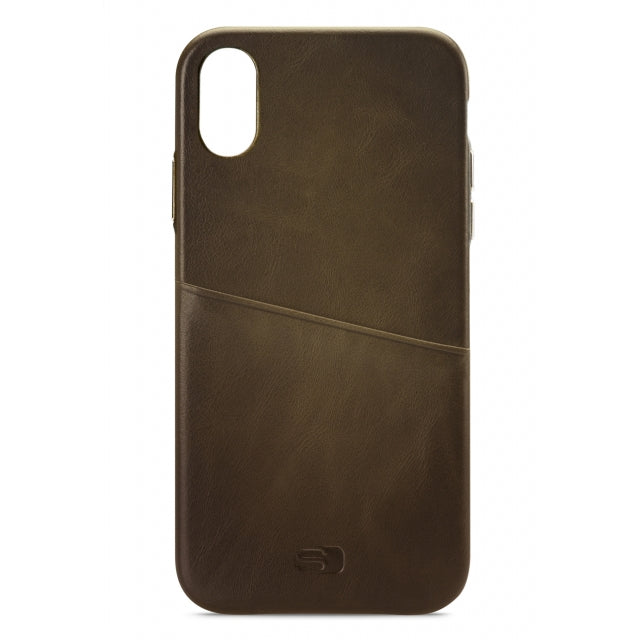 Senza Desire Leather Cover with Card Slot Apple iPhone XR Burned Olive