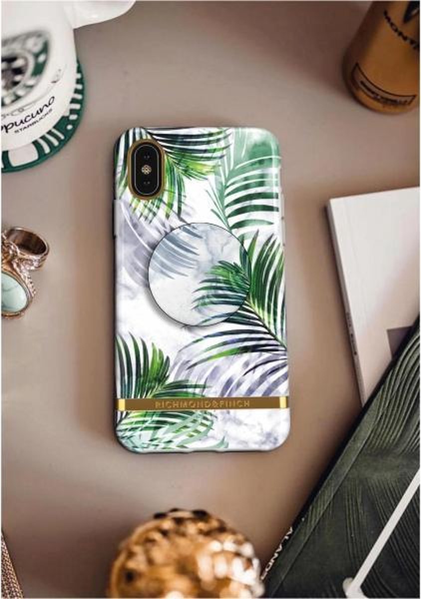 Richmond & Finch X PopSockets Expanding Stand/Grip White Marble Tropics