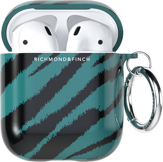 Richmond & Finch Freedom Hard Kunststof Hoesje Geschikt voor Apple AirPods 2 - Zwart / Groen