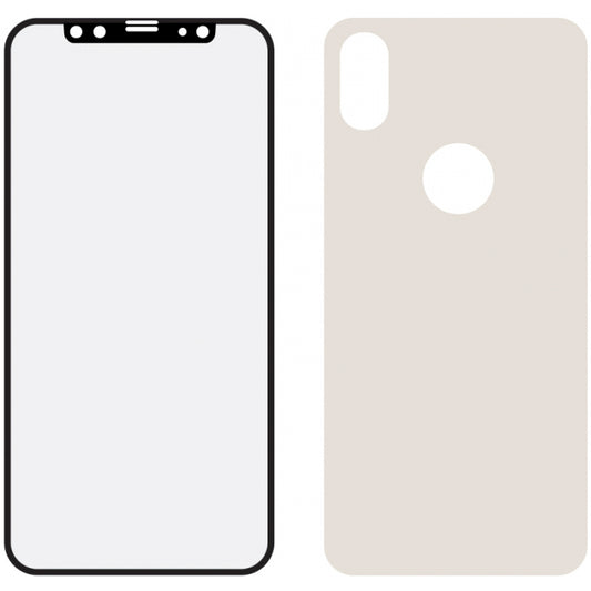 Mobilize Edge-To-Edge Glass Screen Protector Apple iPhone X/Xs Front and Back Pack Silver Full Glue