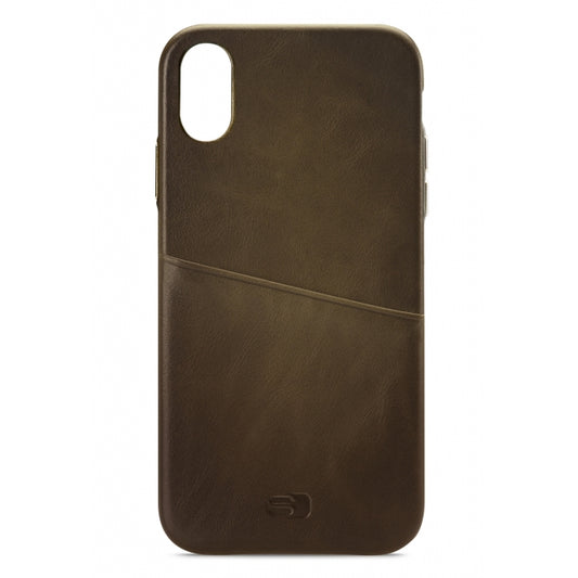 Senza Desire Leather Cover with Card Slot Apple iPhone XR Burned Olive