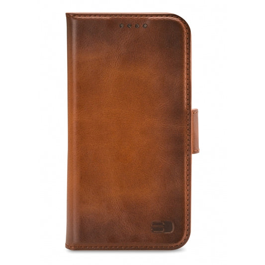 Senza Desire Leather Wallet Apple iPhone 13 Mini Burned Cognac