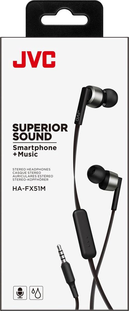 JVC In-Ear Stereo Headset Oordopjes - Black / Space Grey