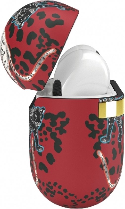 Richmond & Finch Freedom Hard Kunststof Hoesje Geschikt voor Apple AirPods Pro - Samba Red Leopard