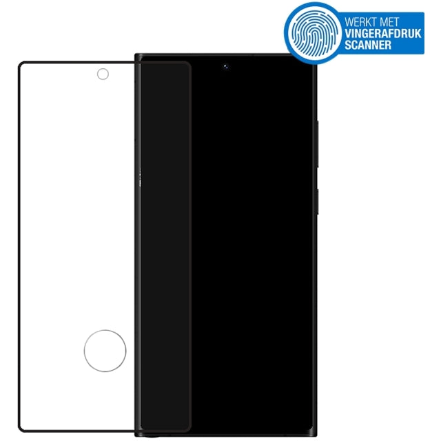 Mobilize Edge-To-Edge Glass Screen Protector Samsung Galaxy S22 Ultra 5G Black Edge Glue
