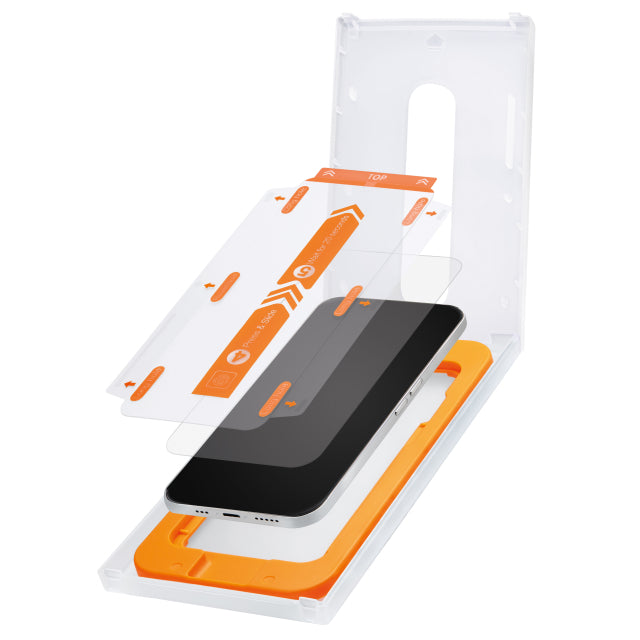 Mobilize Glass Screen Protector with Applicator for Apple iPhone 15 Plus/16 Plus Black Frame
