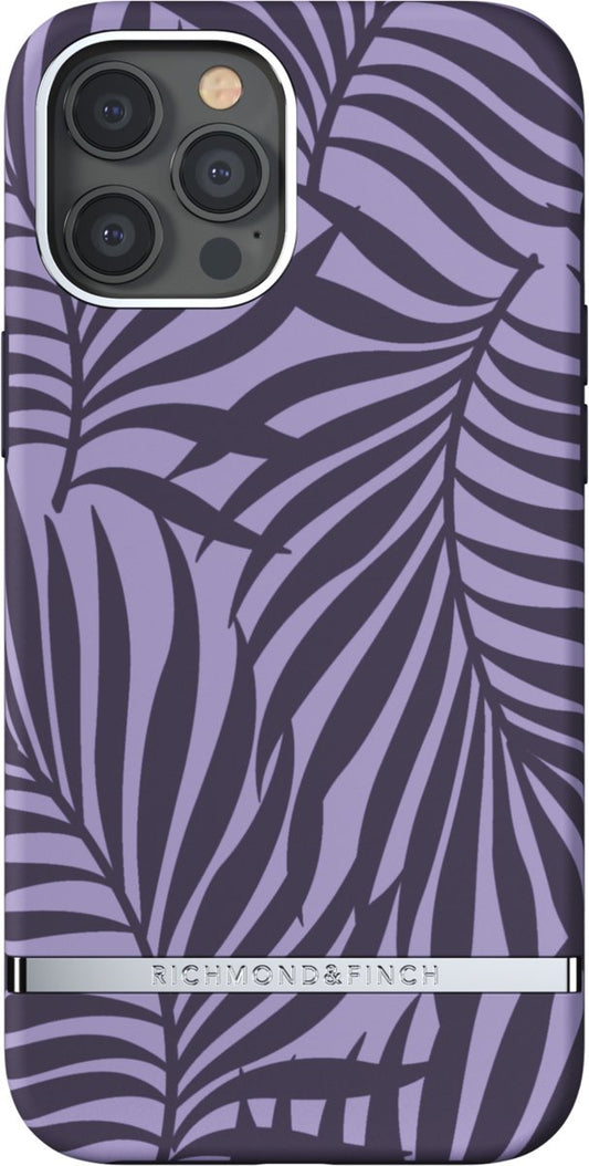 Richmond & Finch Purple Palm palmbladeren hoesje voor iPhone 12 en iPhone 12 Pro - paars