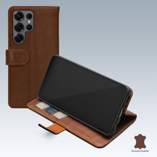 Mobilize Leather Wallet Samsung Galaxy S25 Ultra 5G Brown
