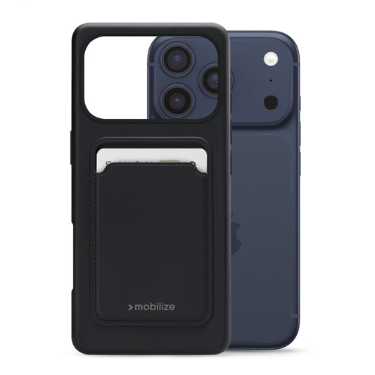Mobilize Rubber Gelly Card Case Apple iPhone 17 Pro Max Matt Black