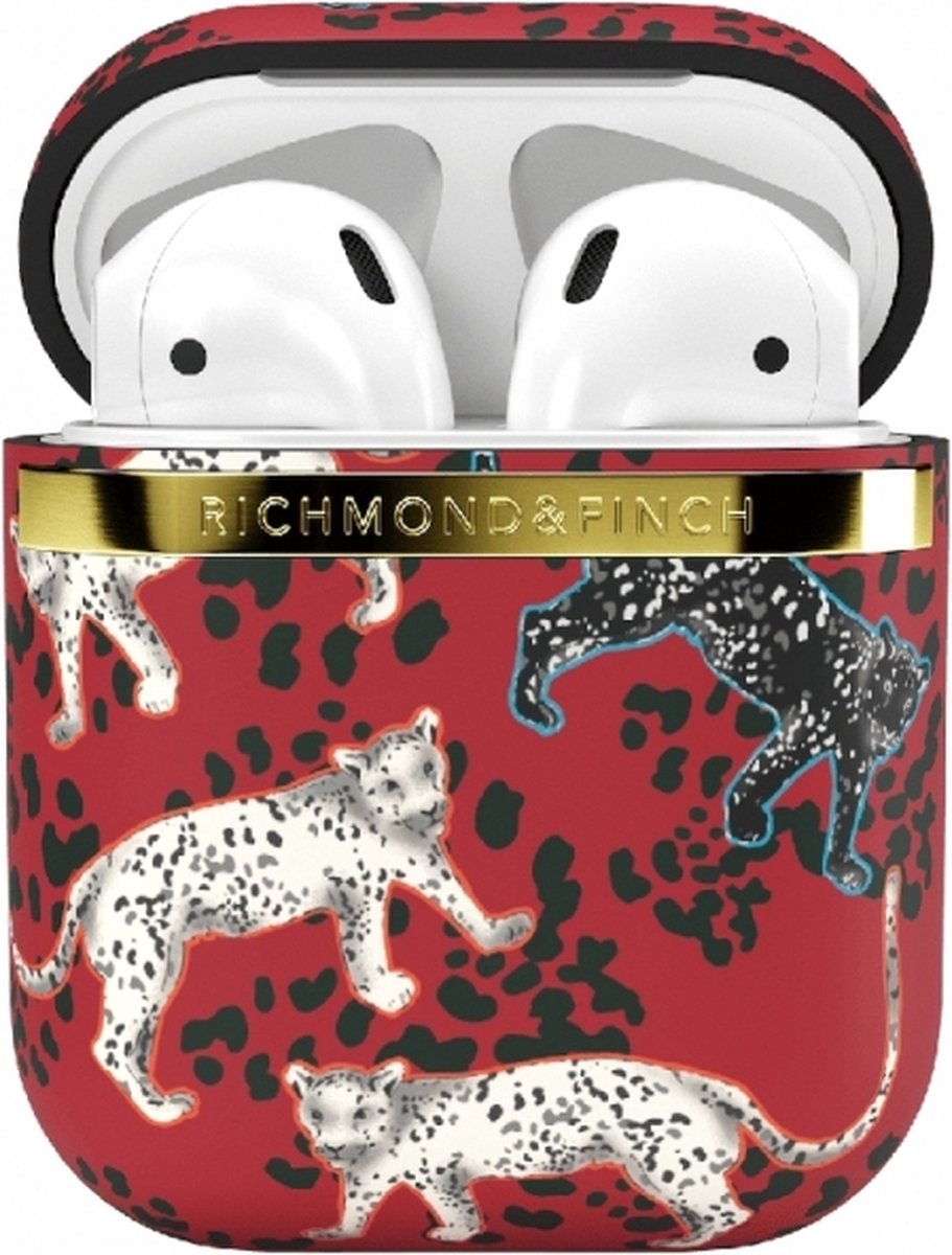 Richmond & Finch Samba Red Leopard hoesje voor AirPods 1 en 2 - rood